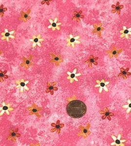 3-2/3 yd Quilt Shop Quality Fabric POTS & POSIES Pink Floral Marcus Bros Cotton - Picture 1 of 4