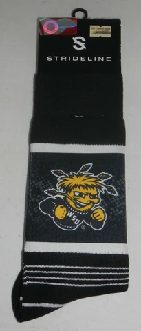Wichita State University WSU Shockers WuShock Mascot Logo Pair Socks Strideline Cover