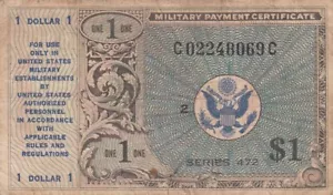 United States America USA military MPC (1942) 1 dollar series 472 P-M19 - Picture 1 of 2