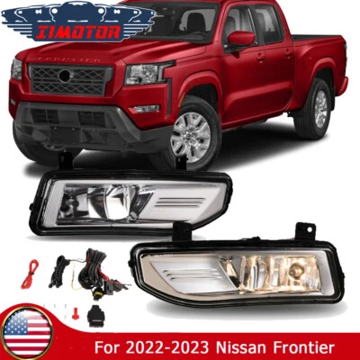 Luces antiniebla delanteras transparentes para Nissan Frontier S/SV 2022-2025 luces de parachoques con cable Foto 1 de 4