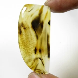 Natürlicher Montana brauner Achat Edelstein 42x20 mm ausgefallener glatter Cabochon 30 kt MT-30 - Bild 1 von 9