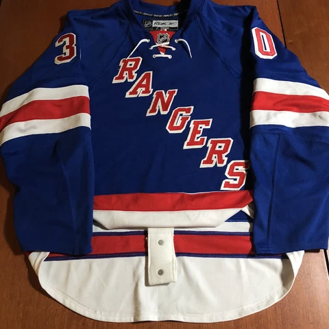 Reebok Edge Authentic Henrik Lundqvist New York Rangers NHL Jersey Blue Home 52 Cover