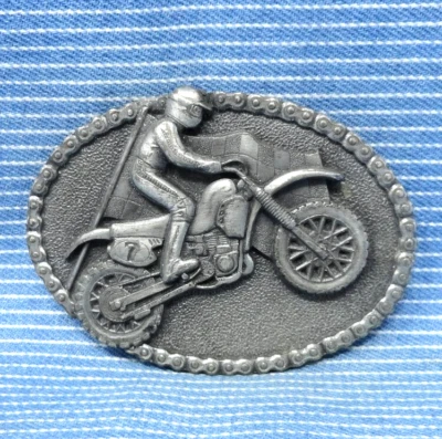 Hebilla de cinturón de carreras de motocross MX cadena de enduro para moto de cross de colección años 80 bergamota. CPA555 Foto 1 de 4