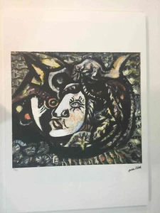 Jackson Pollock Litografia off set cm 50x70 firma su lastra con certificato - Foto 1 di 7
