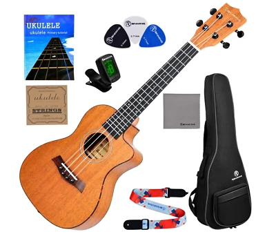 Концертный комплект укулеле акация 23 дюйма укулеле набор для начинающих с ремнем для концертной сумки укулеле - Изображение 1 из 2