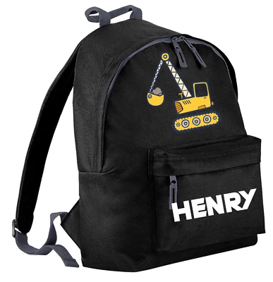 ICKLE PEANUT Personalisierter Rucksack Bagger Name Backpack Schultasche Jungen Tasche Maschine