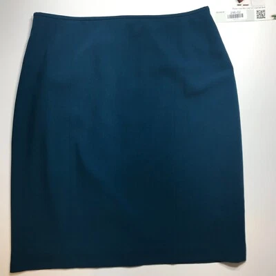 Falda ceñida al cuerpo a lápiz azul verdoso Kasper para mujer totalmente forrada carrera talla 18 Foto 1 de 4