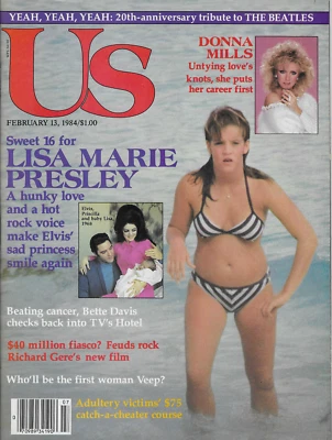 US Magazine Feb 13 1984 Vol 8 Iss 4 Lisa Marie Presley Donna Mills The Beatles - Image 1 of 2