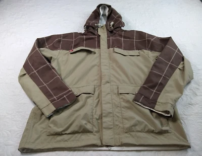 Jaqueta de snowboard Foursquare 15k impermeável masculina XL colorblock destacável capuz falhas - Imagem 1 de 4