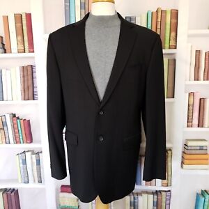 Banana Republic Mens 42L Modern Fit Black Wool Two Button Sport Coat Woven Italy