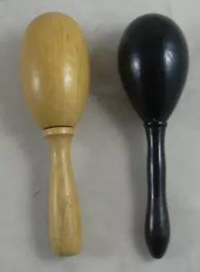 Wooden 6" Egg Darning Tools 2 Sock Darners Black Brown Vintage Wood LOT - Picture 1 of 3