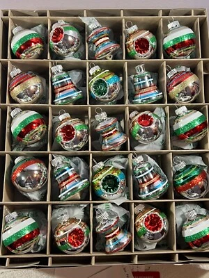 Radko Shiny Brite christmas ornaments set of 25 indents bells UFO 2023 MAX7951
