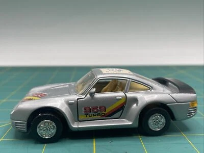Coche diecast Porsche 959 Turbo negro Super Racer juguete Pull Back & Go Foto 1 de 4
