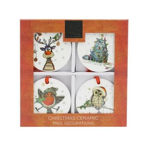 Bug Art Kooks 4er Set Keramik Weihnachten Christbaumschmuck - Bild 1 von 2