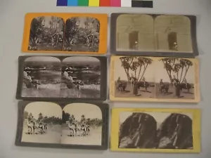 Ägypten Stereoview Foto Lot Braun Pyramide Theben Hir Khuf Grab Kamel - Bild 1 von 9
