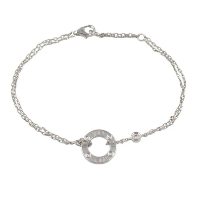 CARTIER любовь круг браслет 2P бриллиант 18KWG белое золото б/у женщин - Изображение 1 из 4