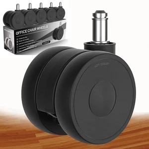 5x SCHWERLAST 2,5" Gummi Bürostuhl Rollen Drehrollen Ersatz KEIN KRATZER - Bild 1 von 6