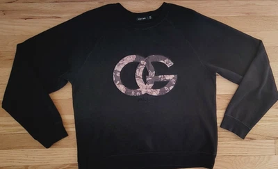 OBEY 女式运动衫 FLEECE 黑色 OG 标志字母 尺寸 M — 第 1/4 张图片