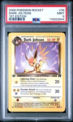 2000 Team Rocket Dark Jolteon #38 1st Edition Non-Holo PSA 9 - Image 1 of 2