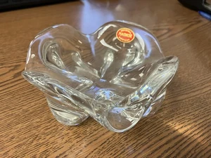 MCM Magnor Krystal Norway mundgeblasene Glasschale/Schmuckschale Aschenbecher Original Aufkleber - Bild 1 von 5