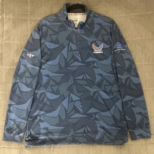 Puma Golf x Volition Blue All Over Print 1/4 Zip Pullover Sweater Mens Medium - Picture 1 of 12