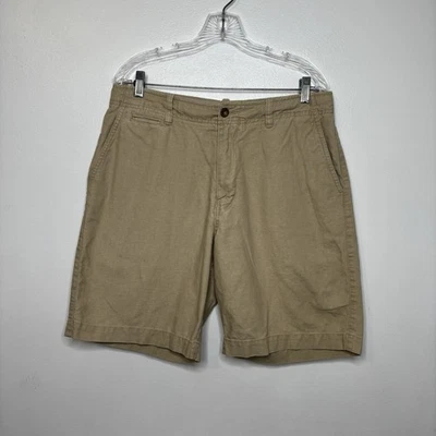 Pantalones Cortos J.Crew Para Hombre 33 Caqui Mezcla de Lino Estilo Calce Clásico 93701 Foto 1 de 4