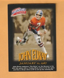 John Elway Denver Broncos 1997 Fleer Million Dollar Moments #8 Salón de la fama - Imagen 1 de 2
