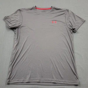 Under Armour Shirt Mens Large L Short Sleeve Logo Woven Pullover Gray * - Picture 1 of 13