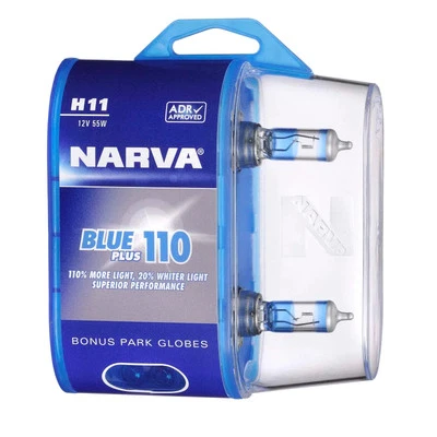 NARVA H11 12V 55W BLUE PLUS 110 HALOGEN HEADLIGHT GLOBES + Bonus Parker Globes - Image 1 of 3