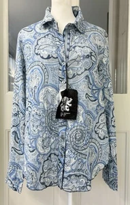 Cino Sundance Damen Knopfleiste Größe XL Paisley Blau - Bild 1 von 9