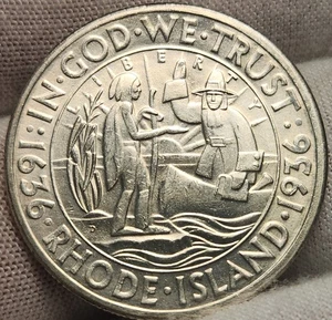1936-D Rhode Island Commemorative Half Dollar - Choice BU, Great Type Coin CHRIa - Picture 1 of 2