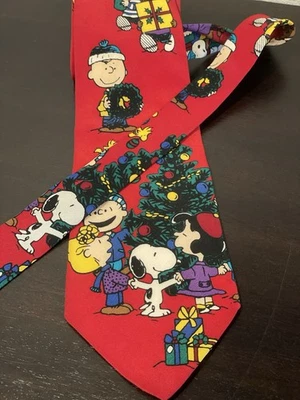 Corbata de Navidad roja para hombre SNOOPY PEANUTS "HAVE A COOL YULE" Foto 1 de 4