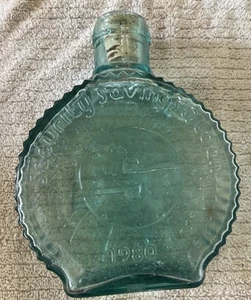 1980 CLEVENGER GLASS Bottle Coin Bank Vineland Savings/Security Savings Loan - Picture 1 of 19