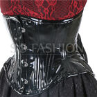 Strapazierfähiger Damen Unterbrust Taillentrainer Doppelstahl entbeint schwarz PVC Korsett