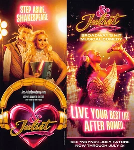& Juliet das Musical Werbeflyer New York City Broadway Joey Fatone Alison Luff - Bild 1 von 2