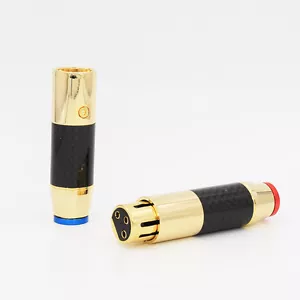 Pair HI-END Gold Plated 3Pin XLR Plug HIFI Balanced Audio Male /Female Connector - Picture 1 of 5