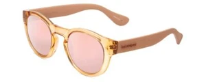 Gafas de sol redondas Havaianas TRANCOSO/M en capa de oro melocotón/rosa espejo rosa 49 mm - Imagen 1 de 5