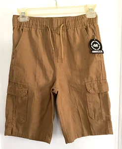 Mecca Boys Bermuda Shorts Size 14 Cotton Brown MC BBCS 10 Elastic Tie Waist - Picture 1 of 11