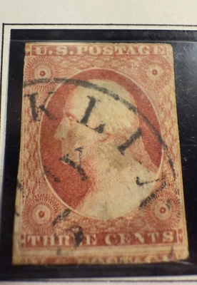 US Scott 10A Used 3c Orange Brown George Washington 1851 - Image 1 of 4