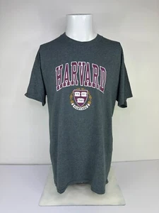 Gildan Harvard Shortsleeve T-Shirt Gray and Burgundy Mens Size M - Picture 1 of 5