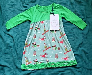 Toddler Girls Boutique Christmas Dress Ruffle Christmas Dogs - size 18-24 months - Picture 1 of 6