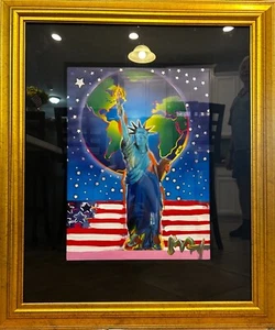 Peter Max Peace on Earth Mixed Media Acrylic & Litho Framed Hand Signed Art - Picture 1 of 1