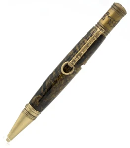 Horse Antique Brass Twist Pen – Lava Lamp Burnished Bronze Barrel, Handmade - Picture 1 of 17