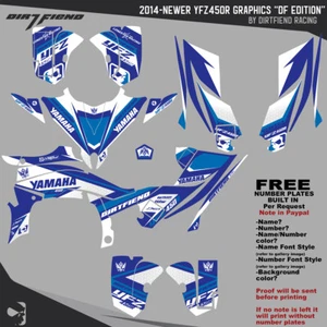 YFZ450R Graphics 2014-Newer DFR DF Edition White Blue Full Wrap YFZ 450R  - Picture 1 of 2
