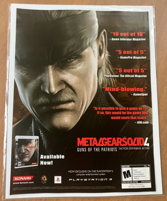 Metal Gear Solid 4 Poster Poster for Sale by xVANQUISHx