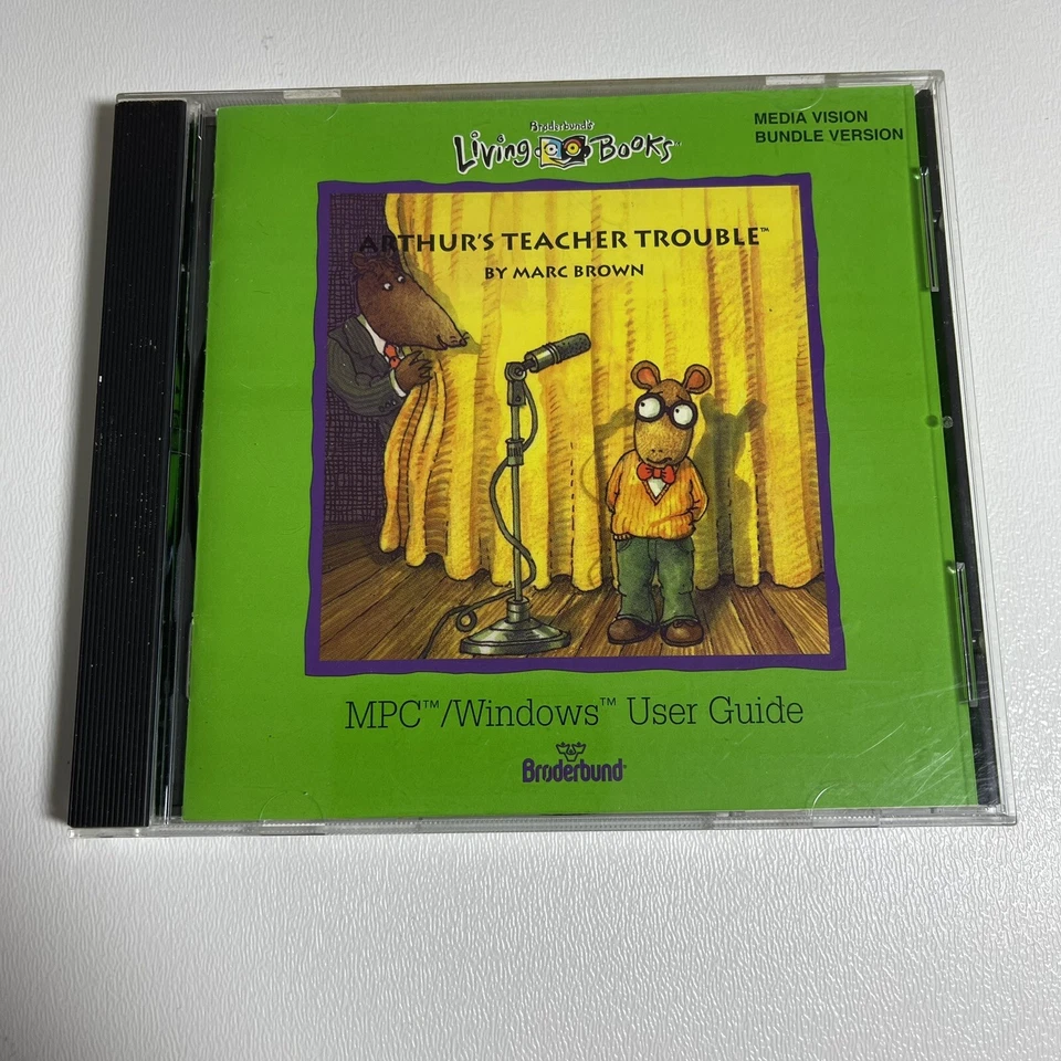 Vintage 1993 Arthur's Teacher Trouble MPC Windows 95 3.1 Mac CD ROM Living Books - Image 1 of 4