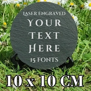 Personalised Slate Plaque 10x10cm Custom Sign Gift Memorial Any Text Engraved - Picture 1 of 3