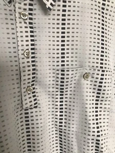  Vintage 80s Polyester Disco Shirt Resort Club Lounge Banded Bottom Shirt Sz M - Picture 1 of 4