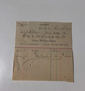 Produttori di sigari 1893 carta intestata vintage rara - Foto 1 di 2