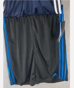 Adidas Boy's 2 Pack Basketball Shorts( BLACK/BLUE, S-8 ) NWT - Picture 1 of 4